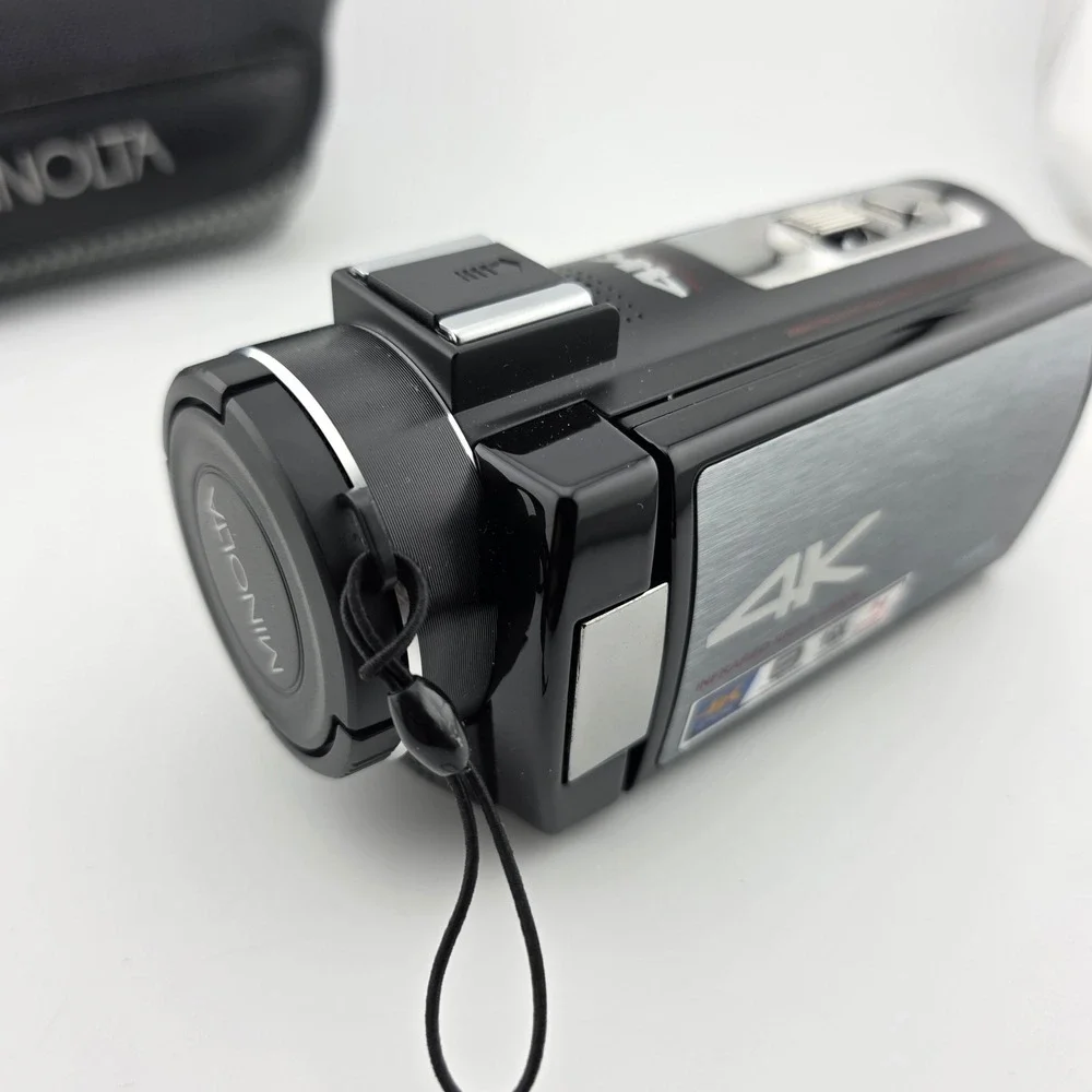 Minolta MN4K20NV 4K Camcorder Infrared Night Vision Black Blue As Is Parts Only